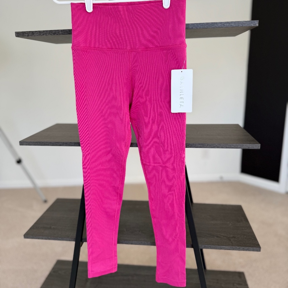 Athleta Aurora Seamless Tights Leggings Small Pink High Rise NWT